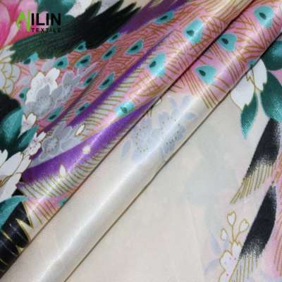 New 2020 Shaoxing Polyester satin silk fabric screen print for pajamas