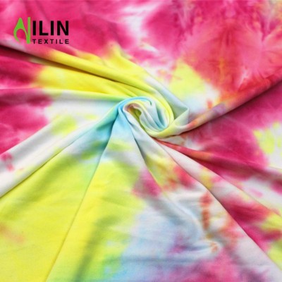 Tie-dye Brushed Dty Knitted Fabric With Colorful Patterns